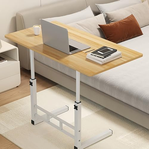 Tragbarer, höhenverstellbarer Laptop-Schreibtisch mit mehrschichtigem Ablagefach, ideal für Schlafzimmer oder Heimbüro, rollbarer Stehpult auf Rädern (Walnuss, 60 x 40)