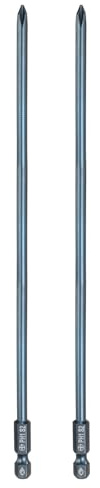sourcing map 2pcs #1 Phillips Screwdriver Bit PH1 1/4 Hex Shank 8 (200mm) Long 0.18 Rod Magnetic Cross Head Drill Bits S2 Steel Industrial Screw Driver Bit for Electric Power Tools, Blue