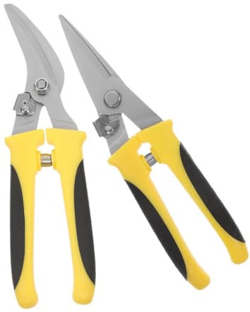 NUOBESTY 2piezas Tijeras De Hojalatero Resistentes Mango Antideslizante Herramienta De Corte De Inoxidable Para Uso Chapas y Trabajos De Hojalatería