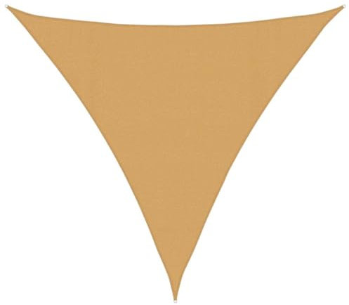 vidaXL Vela Parasole 160 g/m² Triangolare Sabbia 4x4x4 m in HDPE, Vela ombreggiante, Ombra da Patio, tettoia ombreggiante, Vela da Giardino, tettoia