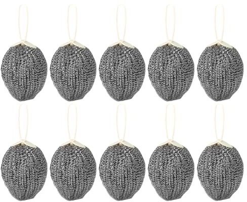 Esponja de acero inoxidable | Juego de 10 esponjas metálicas para limpieza de ollas y estufas – Esponjas Recurantes para hornos rejillas y estantes