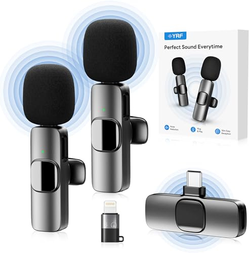 YRF micrófono inalámbrico de Solapa para iPhone Android