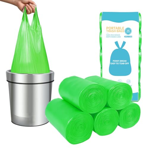 MakMeFre 150 Sacs Poubelles 15L 45x50cm vert Ultra-Résistants