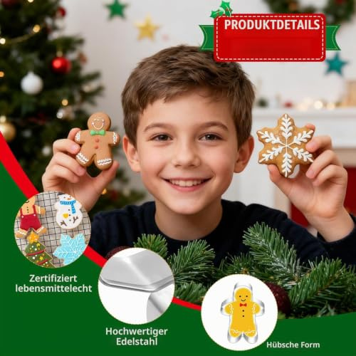 18 Stk Ausstechformen Weihnachten, Edelstahl Plätzchenausstecher Lustig, Groß Keksausstecher Weihnachten, Ausstechform Lebkuchenmann, Ausstecher Wichtel, Für Torten Fondant Kekse Backen