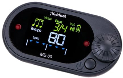 Elektronisches Metronom Digitaler Taktgeber Tragbar Rhythmusgerät mit Stimmkontrolle PP Gehäuse Tempoanpassung für Klavierunterricht Proberaum- Schwarz