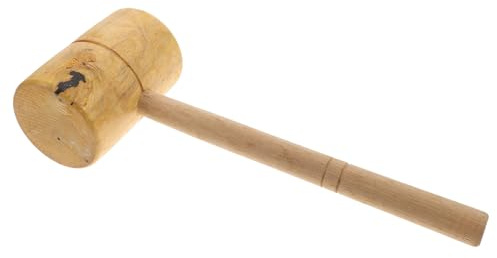 OUNONA Wooden Mallet Woodworking Hammer with Comfortable Handle for Carpentry Carving and Home Decoration Projects