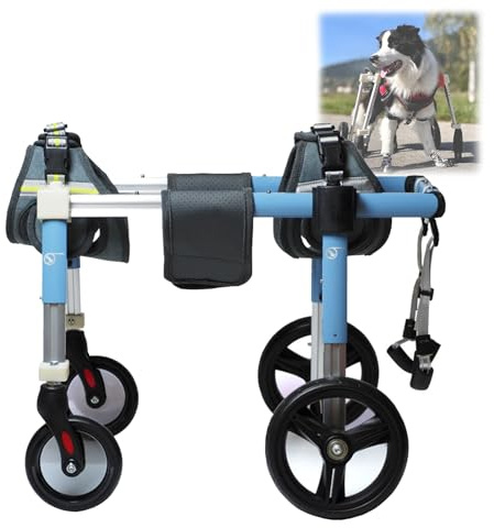 Fauteuil Roulant Pour Chien,Pattes ArrièRe,4 Roues Chien,Attelle D'Exercice Marcheur Handicapé,Aide à La Marche Avant BlesséEs/ParalyséEs,Pour Chariot Animaux Petite,Moyenne Et Grande Taille(L,Blue)