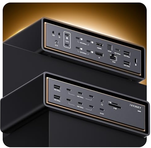 iVANKY FusionDock Ultra 26-in-1 Thunderbolt 5 Docking Station Dual TB5 Chip | 10GbE, Quad 6K/Triple 8K Display for Macbook M1-M5 Pro/Max, 6*120Gbps, 12*10Gbps, SD 4.0, 140W PD (Incompatible with Windows)