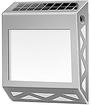 Signo de dirección iluminado impermeable al aire libre, luz de número de casa con energía solar de color 3 en 1, placa residencial montada en la pared-Silver