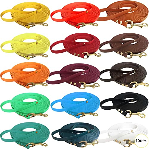 Schleppleine Hundeleine 16mm aus Biothane 15m lang I in Orange - mit Handschlaufe I Wasserabweisende Leine für kleine und große Hunde