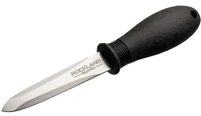 Rockland Guard Oyster Shucking Knife - 3.5” Heavy Duty 420 Stainless Steel Shucker for Clams & Shellfish - Non-Slip Ergonomic Handle Seafood Tool for Beginners, 1-Pack