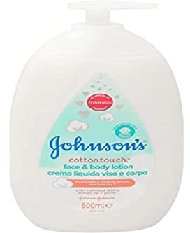 Johnson's Baby CottonTouch Face & Body Lotion, crema hidratante corporal y facial con algodón, crema para bebés recién nacidos, dermatológicamente probada, 1 x 500 ml