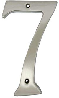 QCAA Numero civico in ottone forgiato, 10,2 cm, 15,2 cm, ottone lucidato o bronzo US10B 1 Pack Opaco NKL (6) -7