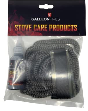 9mm Soft - Stove Door Rope with Large Glue, Replacement Black Ropes Kit Seal Pack (with 50ml Super Seal Glue) 9mm x 2M