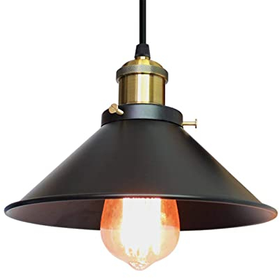 WFZRXFC Industrielle abgehängte Deckenpendelleuchten schwarz amerikanische kreative Persönlichkeit Vintage Lampenschirme E27 Sockel für Küche, Esszimmer, Café, Restaurant