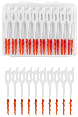 40 palillos de hilo dental interdental, varillas de hilo dental con estuche de almacenamiento para herramienta de cepillo, palillo de dientes, limpiador de dientes, palillos de hilo dental,