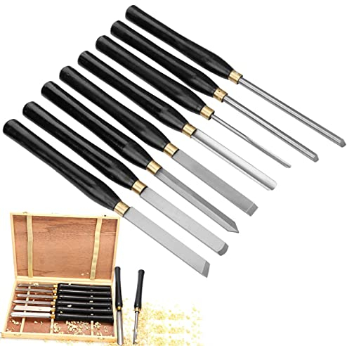 Drechselmeißel 8Pcs Set Drechselmesser Holz Drechseleisen Drechselbank Drechselwerkzeugsatz Drechslerwerkzeuge Drechselbeitel ​Stemmeisen Für Holzbearbeitung Arbeitswerkzeuge