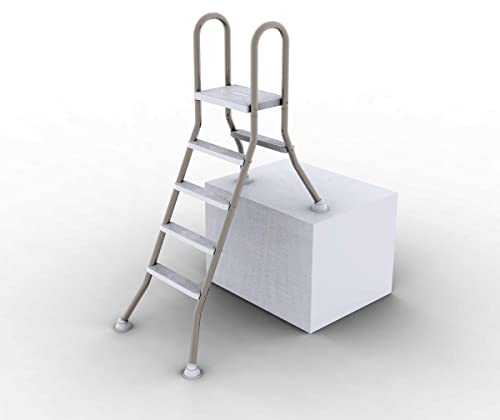 Evolution Poolleiter für teilversenkte Becken mit Plattform 1+4 Stufen V2A