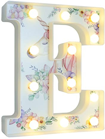 Vimlits Light Up Letters for Girls, Unicorn Gifts for Girls Bedroom LED Letter Lights Warm White Alphabet Sign Birthday Party Decorations Night Light Christmas Valentine Wall Table Decor - E