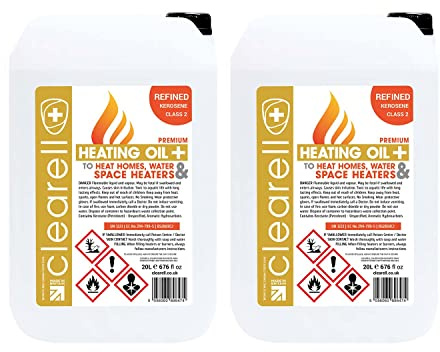 Clearell 40L HEATING OIL Premium Quality Kerosene for Heaters and Stoves | Compliant to BS2869C2 | Class 2 | 40 Litres