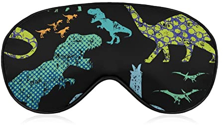 Grunge Dino-Dinosaurier-Schlafaugenmaske Augenschutz mit verstellbarer Augenbinde für Flugzeugreisen