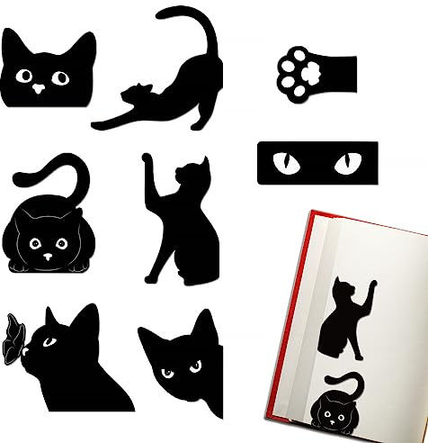 8 Stück Magnetische Lesezeichen Katze kinder Niedliche Buchmarker Clip Set für Lehrer Studenten Buchliebhaber Lesen Kawaii Magnet Seite Marker für die Schule Büro Katzenliebhaber