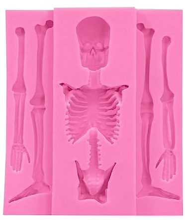 Navna Halloween Skelett Totenkopf Form Silikonform Backformen Kuchenform Für Kekse Schokolade Süßigkeiten Fondant Kuchen Dekorieren Skelett Knochen Silikonform