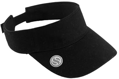 Surprizeshop Womens Golf Adjustable Velcro Visor | Velcro | Built in Magnet | Hand Enammelled 25mm Ball Makrer | Rigid Peak | Multiple Colours | Golf Visor | Tennis Visor