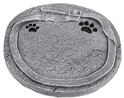 DOITOOL Pierre Tombale Commémorative pour Chien avec Motif De Patte Et Collier Souvenir pour Jardin Et Extérieur
