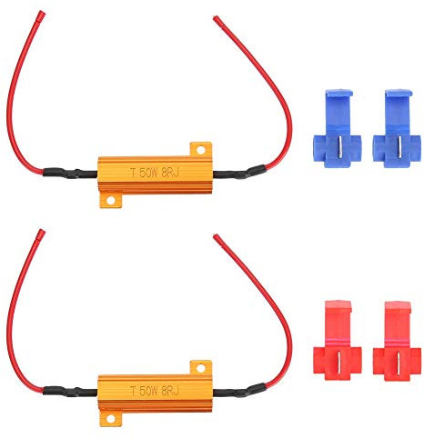 2 Stück Led Lastwiderstand 50 W 8 Ohm,Widerstände Motorrad blinker,Lastwiderstand,Drahtgewickelter Lastwiderstand Decoder Fix Led-Lampen Hyper Flash Blinker Blinker