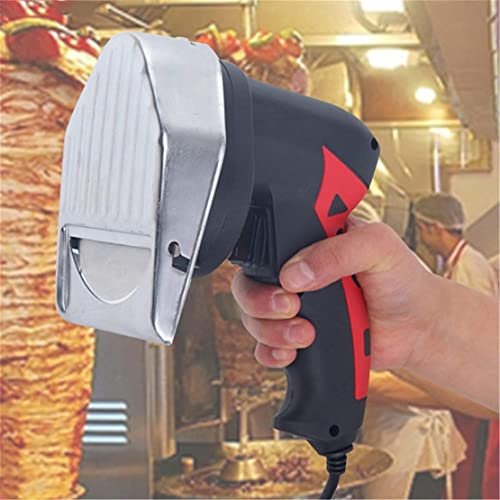 Couteau à Kebab électrique Shawarma Doner 80 W, trancheur de Kebab électrique portatif, Couteaux à découper électriques Portables, trancheuses de Viande de Kebab, épaisseur réglable de 0 à 8 mm, cor