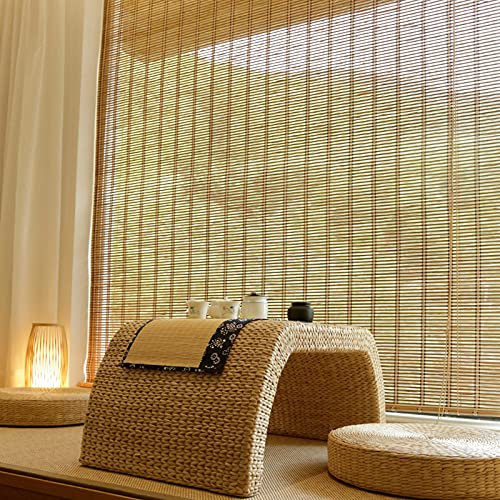 FENGSHOUU Bambusrollo Natur Bambus Rollo,Bambus Raffrollo,Sonnenschutz Sichtschutz Rollo Seitenzugrollo,für Fenster und Türen,Blickdicht,Einfache Montage,Anpassbar,Breite×Höhe (140cm x 200cm)