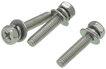 Aqxypas M3 M4 M5 M6 M8 Kreuzschlitz-Sechskantschraube mit Einkerbung, Single-Coil-Sicherungsscheibe und Unterlegscheiben-Baugruppen GB9074.13 (Size : 12mm, Color : M6(10PCS))