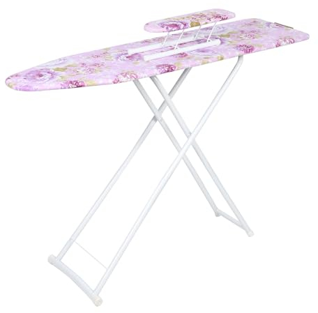 cadciehe Planche à repasser pliable avec housse résistante à la chaleur, repose-fer à vapeur extensible et pieds antidérapants – Cadre en métal robuste violet