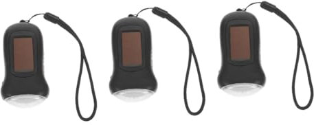Mipcase 3 Pièces lampe de poche à manivelle Torche de secours Lumière solaire portable petite lampe de poche lumière de secours pour le camping solaire d'urgence abdos