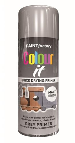 RAPIDE PF Colour It Spray Primer Grey 400ML - Quick-Drying High-Performance Spray Paint | Interior & Exterior Application | Ideal for Metal, Plastic, and Wood