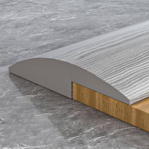 Moulures de Plancher, Garniture de moulure, Plancher, Rampe de Hauteur de raccordement en Grain de Bois, Garniture de Plancher pour Porte d'entrée (Bois Gris, 1 m (3,28 pi))
