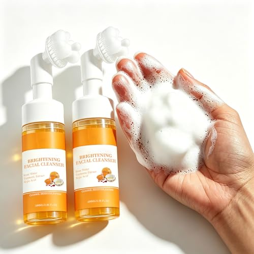Turmeric Facial Cleanser 100 ml, gurkmeja rengöringsskum, 2 st | Med honung för daglig vård, tar försiktigt bort rester och lämnar en fräsch hudkänsla
