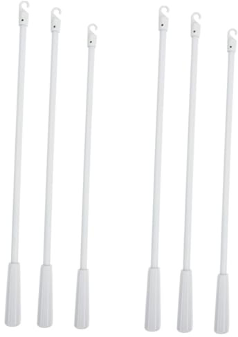 IMIKEYA Set di 2 barre di trazione dell'otturatore per tende a bacchetta di ricambio per tende in fibra di vetro, 3 pezzi x 2