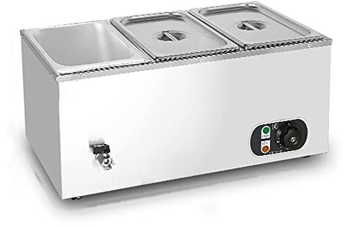 Scaldavivande Elettrico, scaldavivande da 1500 W, scaldavivande a Buffet, Tavolo a Vapore, scaldavivande Professionale in Acciaio Inox Feste, Catering, ristoranti