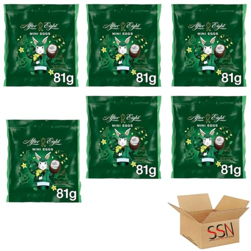 After Eight Dark Mint Chocolate Mini Eggs, 81g Sharing Bag (Pack of 6)