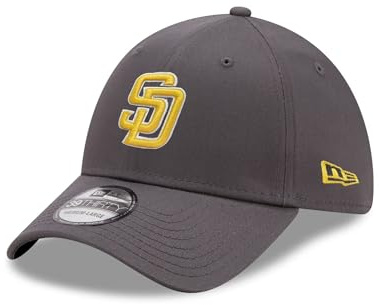 New Era Baseball Cap Kappe 39Thirty Modell gebogener Schirm Stretch-Material MLB Accessoire grau
