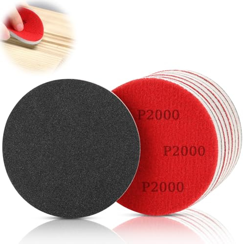 TXXATX 2000 Körnung Schleifschwamm 8 Stück Holz Rund Schleifpad Weiches | Schleifpads Wiederverwendbare, Schleifschwämme Flexibles, Lack Schleifpapier für Trockenbau, Metall, Farbe