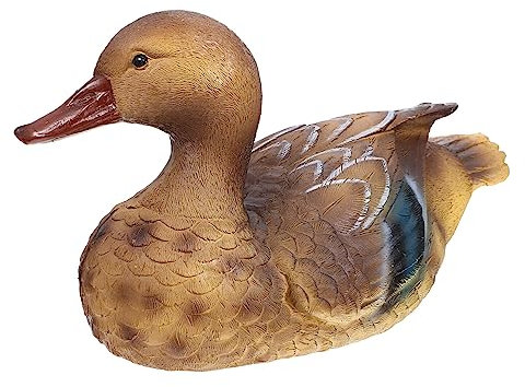 ibasenice Schwimmende Teichdekor Harzfigur Mandarinenente Teichdekoration Für Garten Und Brunnen Wetterfestes Harz Realistische Tierfigur Outdoor Deko