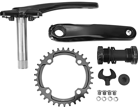 Ensemble de manivelle de vélo Ensemble de bras de manivelle de vélo Ensemble de bagues de chaîne en alliage d'aluminium creux conçu structure stable CNC Usinage haute résistance pour les amateurs de