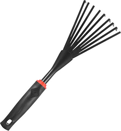 BEBEMOKO Râteau Jardin Acier Inoxydable Grand Format avec Manche Bois Râteau Multifonction pour Herbe Coupée Outil Pratique pour Pelouse Et Jardin Extérieur