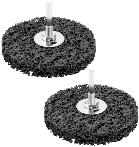 Junchamp 2 dischi abrasivi in nylon da 10,2 cm, disco abrasivo per rimuovere la ruggine, per rimuovere la vernice, pulisce le saldature e la rimozione della ruggine (nero)