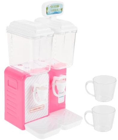 HOODANCOS Mini Water Dispenser Toy for Kids, Pink Small Pretend Drinking Fountain Educational Role Play Water Cooler Model for Girls and Boys Summer Fun