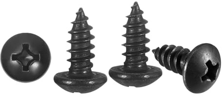 METALLIXITY Phillips Pan Head Self Tapping Screws(M5x12) 50Pcs, 304 Stainless Steel Self Drilling Screw for Metal Wood Plastic, for Cabinet Wall Shutter Plate Rock Furniture, Black | 304 SS Self Drilling Screw for Metal Wood Plastic, for Cabinet Wall Shutter Plate Rock Furniture, Black