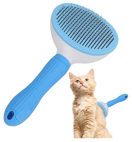 Selbstreinigende Katzenbürste & Zupfbürste für Hunde - Entwirrender Haustierkamm zum Ausfallen, anwendbar für Indoor-Katzen und Goldendoodles